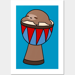 Little Sloth and Djembe Posters and Art